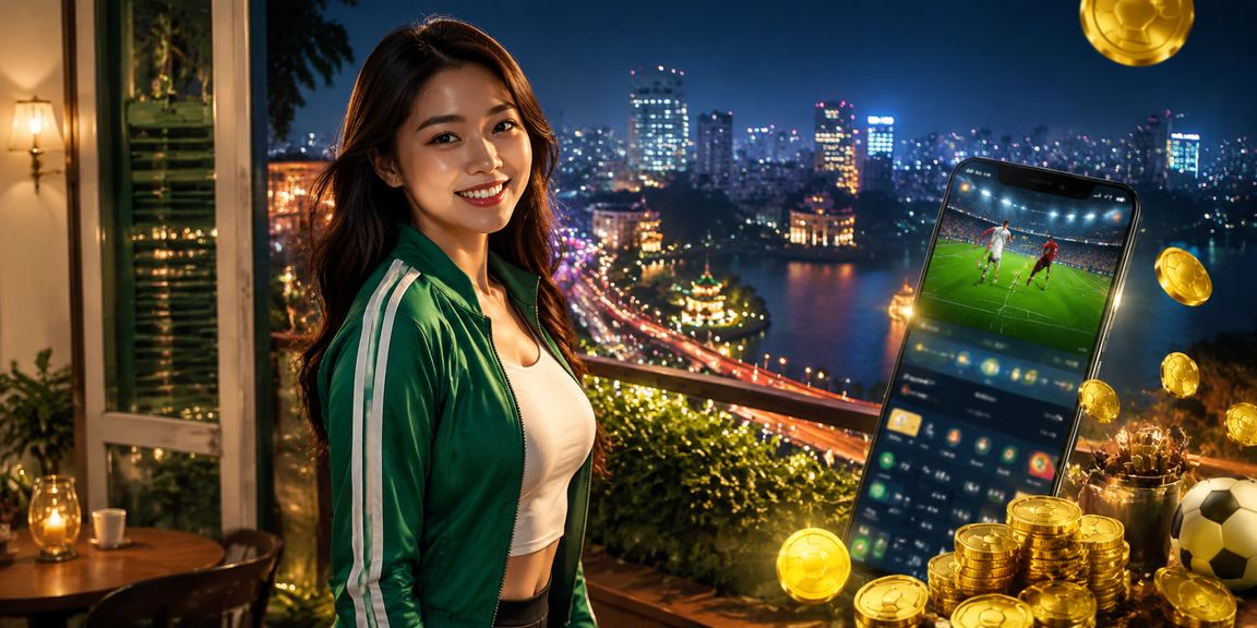 Người dùng Hà Nội ngồi quán cà phê sáng xem kèo bóng đá V.League trên điện thoại