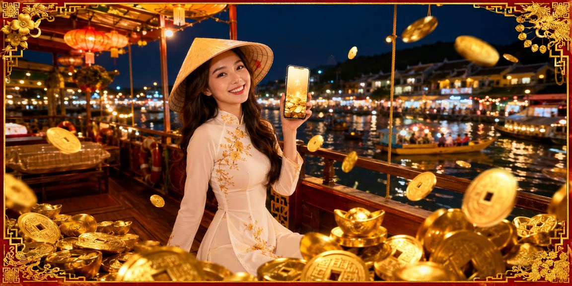 Người dùng Việt Nam nhận thưởng hoàn trả cá cược tại khu nghỉ dưỡng Phú Quốc với điện thoại trên tay